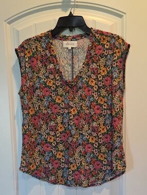 Dear John Multicolor Floral V-Neck Sleeveless Blouse